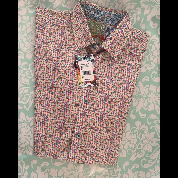Mens Robert Graham button down shirt sz medium classic fit